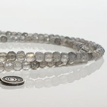 Load image into Gallery viewer, Set of Labradorite A+ Cube Beads Silver Necklace and Bracelet "The Guardian" - Petit Secret