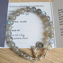 Load image into Gallery viewer, Labradorite AAA+ Silver 925 Bracelet for Women "The Guardian" - 8 mm