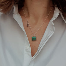 Load image into Gallery viewer, Malachite AAA+ Silver Pendant with chain "Abundance"
