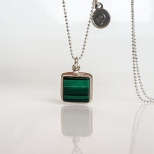 Load image into Gallery viewer, Malachite AAA+ Silver Pendant with chain "Abundance"