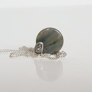 Labradorite AAA+ Silver Pendant with chain "The Guardian"