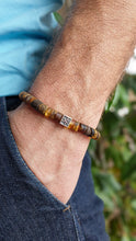 Load image into Gallery viewer, Amber Silver Bracelet for Men - Vytis - &quot;Sun Stories&quot;