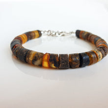 Load image into Gallery viewer, Amber Silver Adjustable Bracelet for Women &quot;Sun Stories&quot;