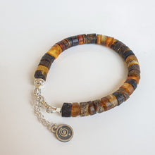 Load image into Gallery viewer, Amber Silver Adjustable Bracelet for Women &quot;Sun Stories&quot;