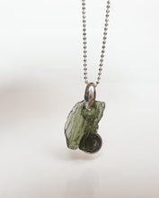 Load image into Gallery viewer, Legendary 15 mln years Moldavite Silver 925 Pendant with chain "Stone of greatness"