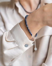 Load image into Gallery viewer, Set of Dark Blue Sapphire Necklace and Bracelet "The Guide", silver 925
