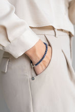 Load image into Gallery viewer, Set of Dark Blue Sapphire Necklace and Bracelet "The Guide", silver 925