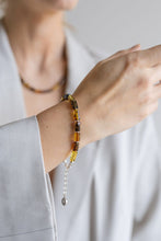 Load image into Gallery viewer, Set of Baltic Amber Silver 925 Necklace and Bracelet for Women Honey Colour "Sun Stories"