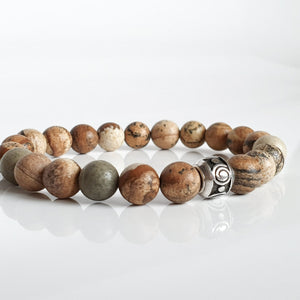 Picture Jasper Silver Bracelet for Women "Charged"