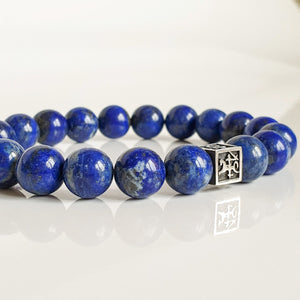 Lazurite Silver Bracelet for Men - Vytis - "Wisdom"