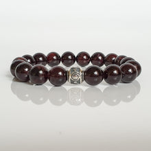 Load image into Gallery viewer, Red Garnet Silver Bracelet for Women &quot;Vitality&quot; - 10mm