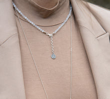 Load image into Gallery viewer, Set of Moonstone Silver Necklace and Bracelet "Intuition" - Petit Secret