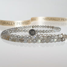 Load image into Gallery viewer, Set of Labradorite A+ Round Bead Silver Necklace and Bracelet "The Guardian" - Petit Secret