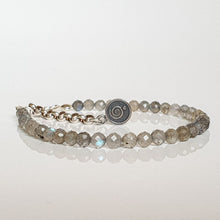 Load image into Gallery viewer, Set of Labradorite A+ Round Bead Silver Necklace and Bracelet "The Guardian" - Petit Secret