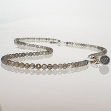 Load image into Gallery viewer, Set of Labradorite A+ Round Bead Silver Necklace and Bracelet "The Guardian" - Petit Secret