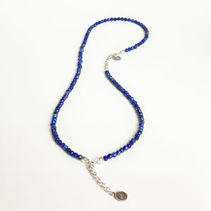 Set of Lazurite Silver Necklace and Bracelet "Wisdom" - Petit Secret