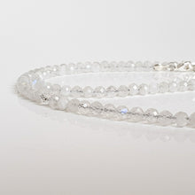 Load image into Gallery viewer, Set of Moonstone Silver Necklace and Bracelet "Intuition" - Petit Secret