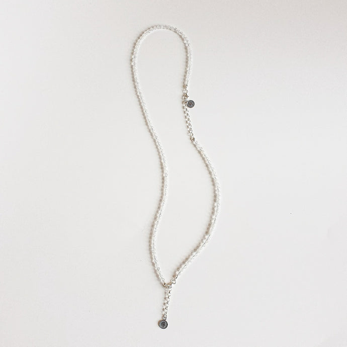 Set of Moonstone Silver Necklace and Bracelet 