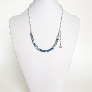 Kyanite A+ from Brasil Set of Silver Bold Puzzle Necklace and Bracelet "Elevation"