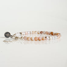 Load image into Gallery viewer, Set of Pink Opal Delicate Silver Necklace and Bracelet for Women &quot;Self Love&quot;