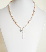 Load image into Gallery viewer, Set of Pink Opal Delicate Silver Necklace and Bracelet for Women &quot;Self Love&quot;