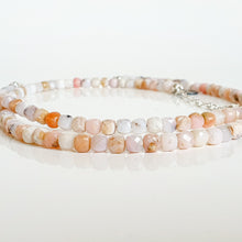 Load image into Gallery viewer, Set of Pink Opal Delicate Silver Necklace and Bracelet for Women &quot;Self Love&quot;