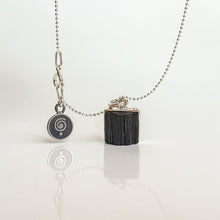 Load image into Gallery viewer, Black Row Tourmaline Silver 925 Pendant with chain "Harmony"