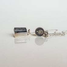Load image into Gallery viewer, Black Row Tourmaline Silver 925 Pendant with chain "Harmony"