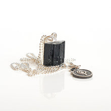 Load image into Gallery viewer, Black Row Tourmaline Silver 925 Pendant with chain "Harmony"