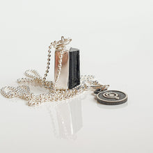 Load image into Gallery viewer, Black Row Tourmaline Silver Pendant with chain &quot;Harmony&quot;