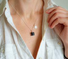 Load image into Gallery viewer, Black Row Tourmaline Silver Pendant with chain &quot;Harmony&quot;