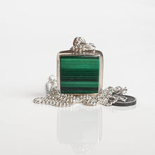 Load image into Gallery viewer, Malachite AAA+ Silver Pendant with chain "Abundance"