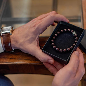 Men's Red Garnet Bracelet - Spiritual Stone Jewelry Fashion 2023