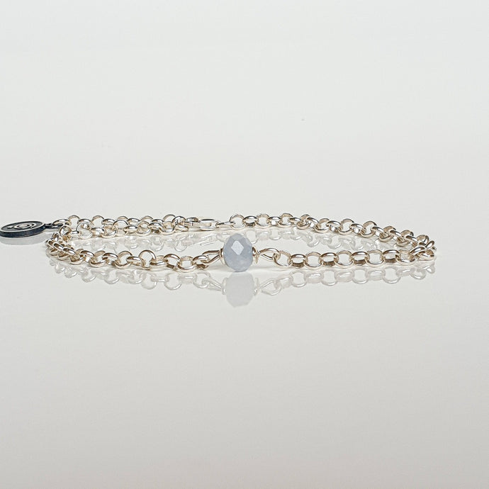 Aquamarine A+ Delicate Silver Bracelet for Women 