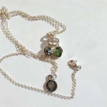Load image into Gallery viewer, Legendary Moldavite, Herkimer Diamond and Meteorite Silver Pendant &quot;Heavenly Trio&quot;