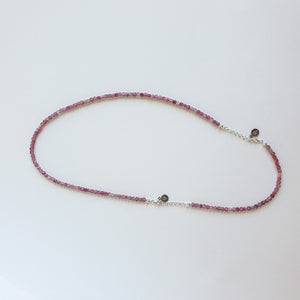 Set of Purple Tourmaline A+ Silver Necklace and Bracelet "Harmony" - Petit Secret