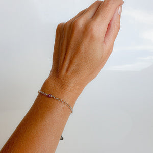 Delicate Purple Tourmaline A+ Silver Bracelet "Harmony"