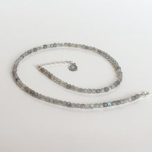 Load image into Gallery viewer, Set of Labradorite A+ Silver Necklace and Bracelet &quot;The Guardian&quot; - Petit Secret