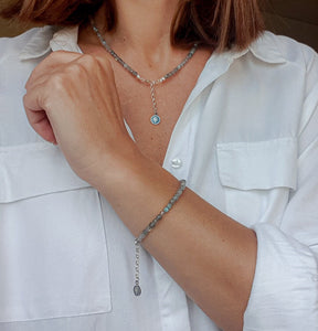 Labradorite A+ Silver Bracelet for Women "The Guardian" - Petit Secret
