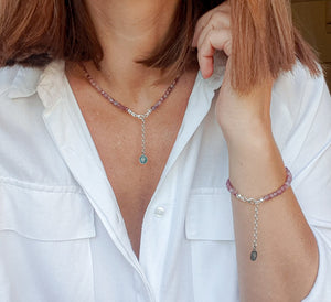 Purple Tourmaline Silver Necklace "Harmony" - Petit Secret