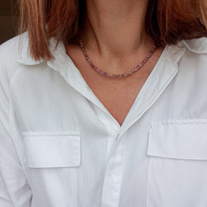 Purple Tourmaline Silver Necklace for Women's - Elegant Jewelry 2023