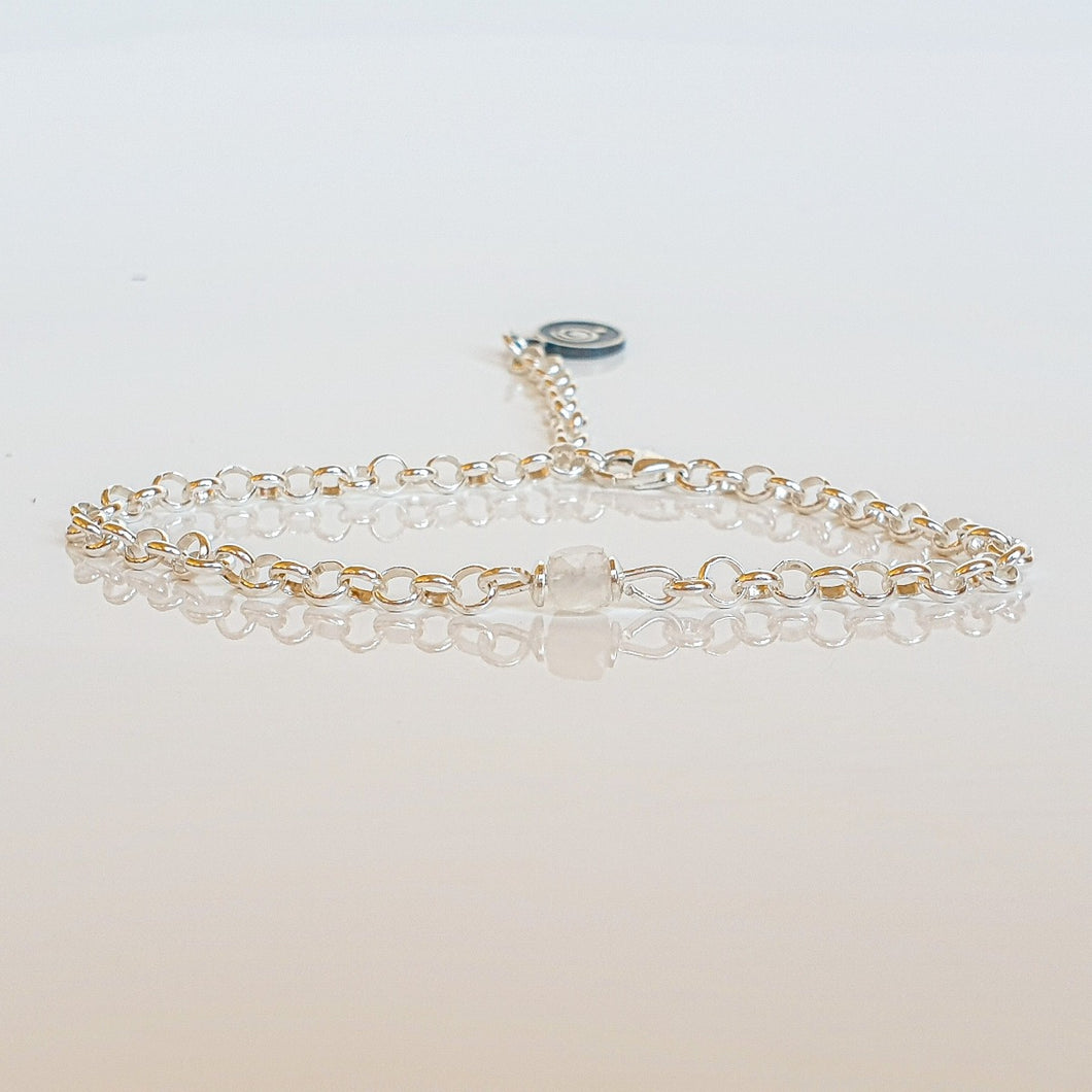 Moonstone A+ Delicate Silver Bracelet for Women 
