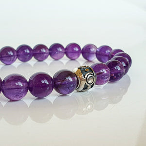 Amethyst A+ Silver Bracelet "Magic of The Universe"