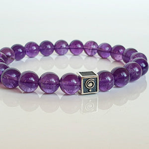 Amethyst A+ Silver Bracelet for Men "Magic of The Universe"