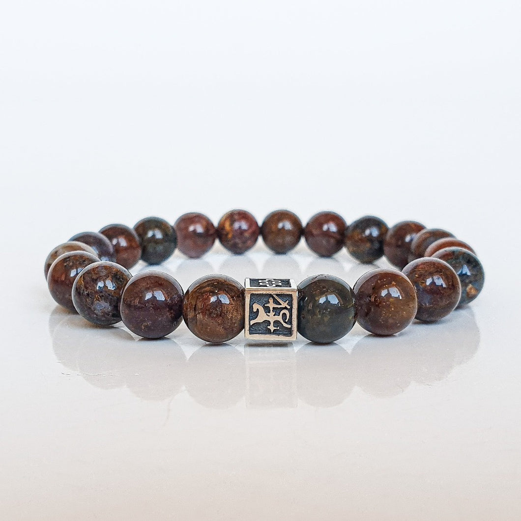 Pietersite Silver Bracelet for Men - Vytis - 