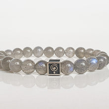 Load image into Gallery viewer, Labradorite AAA+ Silver Bracelet for Men &quot;The Guardian&quot; 8 mm