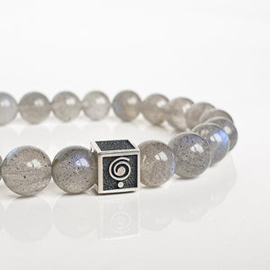 Labradorite AAA+ Silver Bracelet for Women "The Guardian" 8 mm