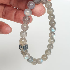 Labradorite AAA Silver Bracelet for Men - Vytis - "The Guardian"