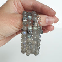 Load image into Gallery viewer, Labradorite AAA+ Silver Bracelet for Women &quot;The Guardian&quot; - 8 mm