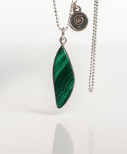 Load image into Gallery viewer, Malachite AAA+ Silver Pendant with chain &quot;Abundance&quot;